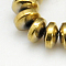 Non-Magnetic Synthetic Hematite Beads Strands, Grade A, Nickel Free & Lead Free, Rondelle, Golden Plated, 4x2mm