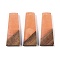 Resin & Wood Pendants, Trapezoid Charms, Light Salmon, 38x15x3.5mm, Hole: 2mm