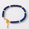 Simple Design Natural Lapis Lazuli Beaded Bracelets for Women, 