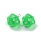 Transparent Resin Polyhedral Dice Pendants, 20 Sided Dice Charm, with Platinum Tone Iron Loops, Lime, 27x20x20mm, Hole: 2mm