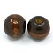 Natural Wood Beads, Round, Dyed, Coconut Brown, 16x18mm, Hole: 4mm, about 600pcs/1000g