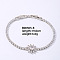 Brass Rhinestone Sun Link Bracelets for Women, Platinum 7-1/2 inch(19cm)