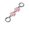 Flower Alloy Enamel Bag Extender Chains, with Ring Clasps, for Bag Straps Replacement Accessories, Platinum, Pearl Pink, 130mm