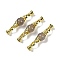 Natural Grey Agate with Brass Fold Over Clasps, Real 18K Gold Plated, Long-Lasting Plated, Rack Plating, Round, 38mm