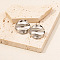 Irregular Shape Stainless Steel Stud Earrings, Platinum