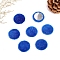 Imitation Rabbit Fur Ball Fabric Cabochons, Flat Round, Blue, 26mm