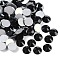 Glass Flat Back Rhinestone, Grade A, Back Plated, Faceted, Half Round, Jet, 6.3~6.5mm, about 288pcs/bag