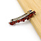 Alloy Hair Barrettes, with Red Jasper, Hair Accessories for Women & Girls, Platinum, 80x15mm