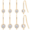 Beebeecraft 16Pcs 2 Size Brass Micro Clear Cubic Zirconia Earring Hooks, with Horizontal Loops, Real 18K Gold Plated, 13~16x5mm, Hole: 1mm, Pin: 0.6~0.7mm, 8Pcs/size