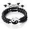 Black and White Yin Yang Natural Gemstone Braided Bracelets, Valentine's Day Adjustable Bracelets for Women Men