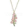 3Pcs 3 Style Alloy Enamel Flower Pendant Necklaces Set with 304 Stainless Steel Chains NJEW-JN04413-5