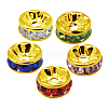 Brass Rhinestone Spacer Beads X-RB-A014-Z8mm-G-1
