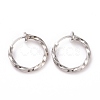 Electroplated Brass Twisted Tubular Hoop Earrings for Women EJEW-G299-01A-P-1