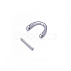Alloy D-Ring Shackles Clasps PALLOY-WH0065-41A-1