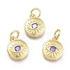 Brass Micro Pave Cubic Zirconia Pendants KK-P187-17F-G-1