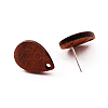 Coconut Brown Wood Stud Earring Findings EJEW-CJC0001-10-1