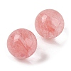 Cherry Quartz Glass No Hole Sphere Beads G-K353-04D-21-2