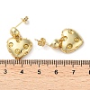 Heart Brass Stud Earrings Findings EJEW-A045-10G-3