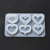 Heart DIY Silicone Quicksand Molds DIY-G079-07B-4