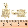 Brass Pave Clear Cubic Zirconia Pendants KK-U009-12G-G-3