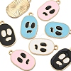 8Pcs 4 Colors Alloy Enamel Pendants ENAM-YW0001-95-3