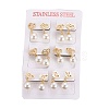 304 Stainless Steel Dangle Stud Earrings EJEW-L226-024G-3