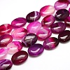 Natural Striped Agate/Banded Agate Oval Bead Strands G-L175B-M-2