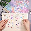 8 Sheets 8 Styles Waterproof Laser Plastic Self Adhesive Sticker DIY-SZ0002-60-6