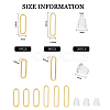 SUPERFINDINGS 12Pcs 2 Size Brass Oval Stud Earrings with 925 Sterling Silver Pins for Women KK-FH0005-08-2