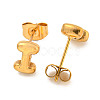 Chunk Letter 304 Stainless Steel Stud Earrings for Women EJEW-G386-01I-G-2