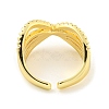 Brass Micro Pave Cubic Zirconia Open Cuff Ring AJEW-U003-05G-3