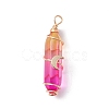 2Pcs 2 Style Two Tone Glass Double Terminated Point Beads Pendants Set PALLOY-JF02538-04-3
