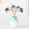 Resin Vase with Natural & Synthetic Chips Tree Ornaments BOHO-PW0001-086B-06-1