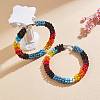 Boho Glass Seed Beaded Big Huggie Hoop Earrings for Women EJEW-SW00003-2