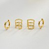 Brass Cuff Earrings and Hoop Earrings Sets EJEW-BB35145-1