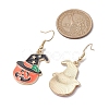 3Pairs 3 Styles Halloween Alloy Enamel Dangle Earrings EJEW-JE05823-3