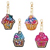 Cake Shape DIY 5D Diamond Painting Keychain DIY-WH0161-94-1