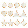 12Pcs 6 Styles Natural Shell Pendants BSHE-TA0002-06-9