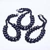 Synthetic Blue Goldstone  Beaded Necklaces NJEW-G920-07-4