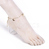 Brass Butterfly Charm Anklets X-AJEW-AN00281-02-5