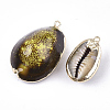 Spray Paint & Electroplate Cowrie Shell Pendants SSHEL-S262-01F-2
