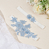 3D Flower Embroidery Polyester Lace Elastic Bridal Garters AJEW-WH0470-02A-3