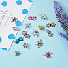 Boutigem 24Pcs 12 Styles Alloy Enamel Connector Charms FIND-BG0001-03-6