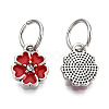 Enamel Style Flower Alloy Rhinestone Charms ENAM-S085-03-1