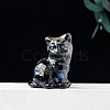 Natural Labradorite Carved Healing Lucky Cat Figurines PW-WG42682-03-1