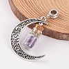 Moon Antique Silver Alloy European Dangle Charms PALLOY-JF00153-03-1