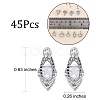 45Pcs 9 Style Alloy Cubic Zirconia Pendants JX646B-2