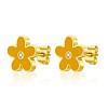 Stainless Steel Enamel Flower Stud Earrings XB5418-2-1