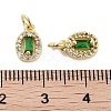 Brass Micro Pave Cubic Zirconia Charms KK-C051-04G-03-3