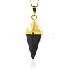 Cone Pendulum Black Agate Pendants G-N0057-07-2